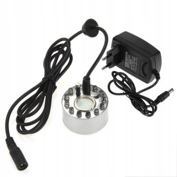ULTRADŹWIĘKOWY WYTWORNIK MGŁY, FOGGER ZAMGŁAWIACZ GENERATOR PARY LED 12 LED