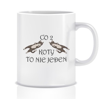 Kubek z grafiką dla kociarza (co 2 koty to nie jed