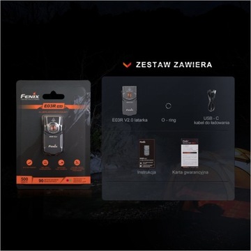 Фонарик Fenix ​​E03R V2 USB-C 500лм светодиодный НОВАЯ ВЕРСИЯ