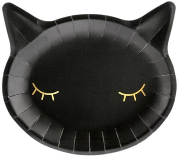 Talerzyki urodzinowe kotek 22x20cm 6szt