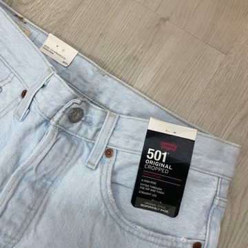 Levi's 501 cropped jeansy damskie proste rozmiar 30x26