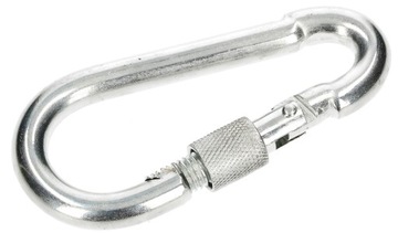 KARABIŃCZYK KARABINEK SKRĘCANY 100 MM HAK DO LIN