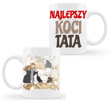 Kubek z kotami koty Najlepszy Koci Tata na prezent