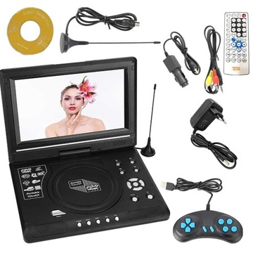 ODTWARZACZ DVD HD TV ULTRACIENKI MOBILNY PRZENOŚNY 7.8'' 16:9 TFT ZESTAW