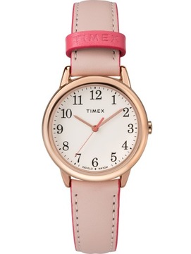 Zegarek damski czytelny TIMEX na różowym pasku prezent na Pierwszą Komunię