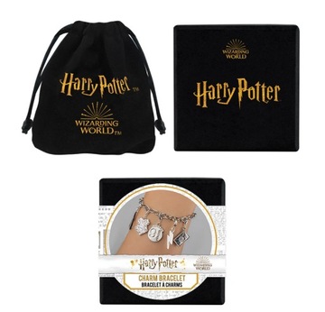 Oryginalna bransoletka srebrna HARRY POTTER 5 CHARMS WIZARDING WORLD