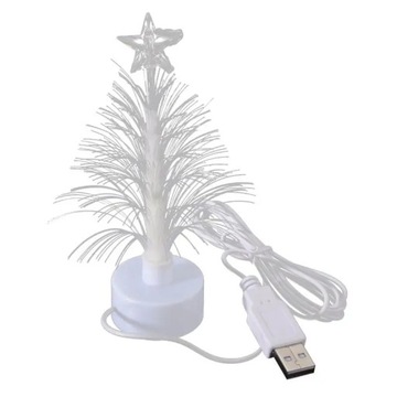 Mini LED Christmas Tree Night Light Color Changing Fiber Optical Light USB