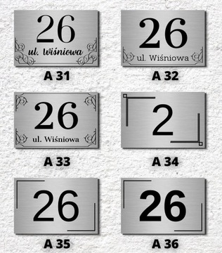 TABLICZKA NUMER NA DOM 40x30 cm DYSTANSE MONTAŻOWE DUŻA ALUMINIOWA ADRES