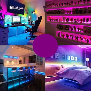 НАБОР САМОКЛЕЯЩИХСЯ ВОДОНЕПРОНИЦАЕМЫХ СВЕТОДИОДНЫХ ПОЛОС ДИСТАНЦИОННОГО УПРАВЛЕНИЯ RGB ДЛИННОЙ 5М БЕЛЫЙ + ЦВЕТНОЙ