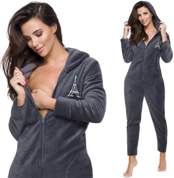 PIŻAMA CIEPŁY KOMBINEZON DO KARMIENIA ONESIE M