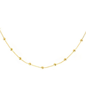 Złoty łańcuszek 585 SPLOT ANKIER Z KULECZKAMI 42cm elegancki na prezent 14k
