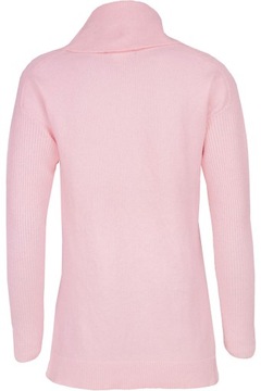 H&M Efektowny Modny Kobiecy Sweter Różowy Sweterek Asymetryczny Golf L 40