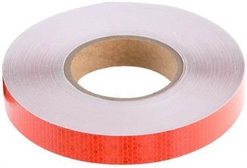 TAŚMA ODBLASKOWA CZERWONA PLASTER MIODU 2,5CM