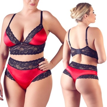 Zmysłowy komplet wykończony koronką PLUS SIZE 3XL