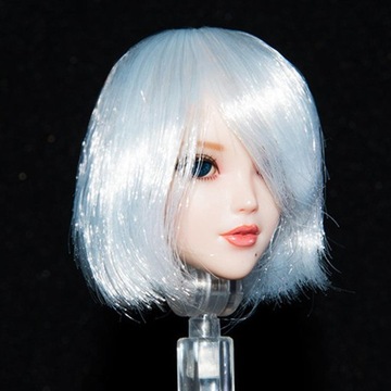 1:6 Белая лепка головы с короткими волосами для