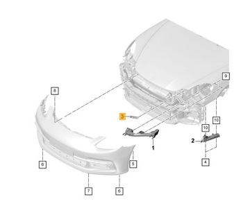 PŘEZKA UZAMČENÍ NÁRAZNÍK PŘEDNÍ PORSCHE PANAMERA 971