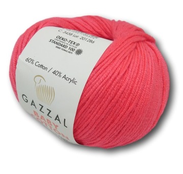 Włóczka GAZZAL Baby Cotton 3458 jasna czerwień