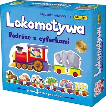 GRA LOKOMOTYWA PODRÓŻE Z CYFERKAMI UKŁADANKA ADAMIGO
