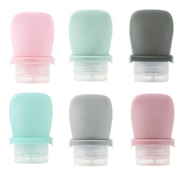 BUTELKA NA KOSMETYKI 38 ml SILIKONOWY POJEMNIK Z ZABEZPIECZENIEM SZARY 02