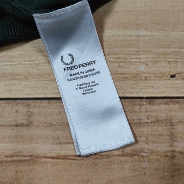 FRED PERRY Sweterek Męski Czarny Logowany r. M