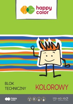 BLOK techniczny HAPPY COLOR A3/10 170g KOLOROWY