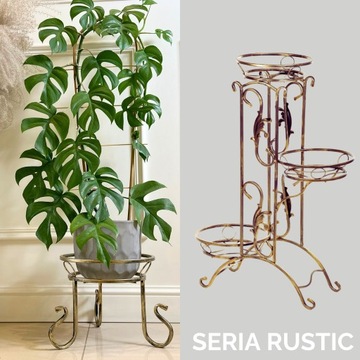 Подставка для цветов напольная, три цветочных горшка, высокая HGDECO