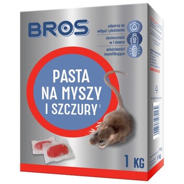 BROS SILNA TRUTKA PREPARAT PASTA NA MYSZY I SZCZURY 1KG- SKUTECZNA