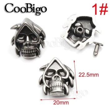 20 комплектов металлических черепов с заклепками и шипами в стиле панк-рок DIY кожаный браслет для рукоделия