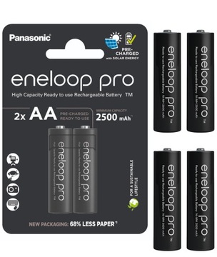 ENELOOP PRO АККУМУЛЯТОРЫ AA 2500 мАч 4x ФОТО/ЛАМПЫ