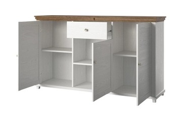 Белый комод 160 см с ящиком, шкаф дуб Лефкас