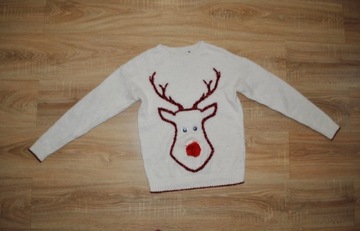 PRIMARK świąteczny sweterek RENIFEREK r. S 36 BDB