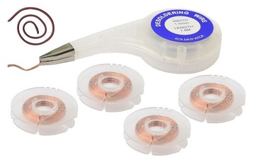 PODAJNIK Z ZESTAWEM 5 PLECIONEK DO ODSYSANIA CYNY 1.5mm x 1.5m