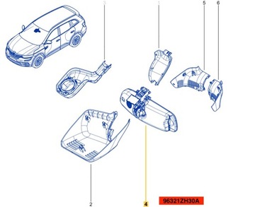 ZRCÁTKO VNITŘNÍ KADJAR KOLEOS X-TRAIL QASHQAI