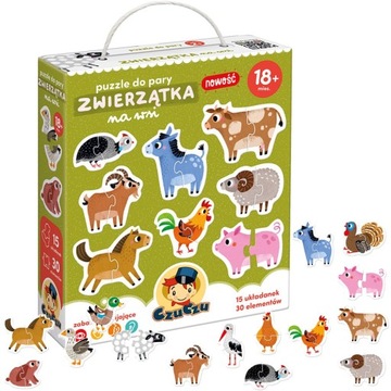CZUCZU PUZZLE DO PARY ZWIERZĄTKA NA WSI 18M+