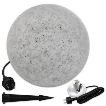 Lampa ogrodowa LED kula E27 40cm kamienna