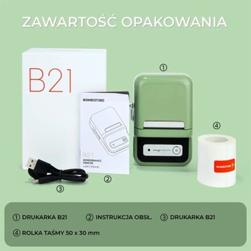 Красный термопринтер NIIMBOT B21 + рулон