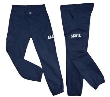 SPODNIE bojówki SKATE r 10 - 134/140 cm GRANAT