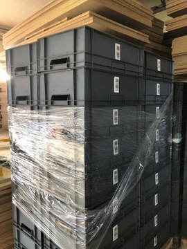 SKRZYNKA TRANSPORTOWA MAGAZYNOWA SZARA MOCNA 60/40/18