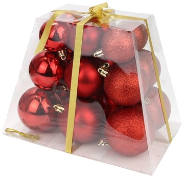ZESTAW BOMBEK bombki 18x MIX CZERWONE 5-6-7cm