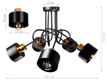 СОВРЕМЕННЫЙ ПОТОЛОЧНЫЙ СВЕТИЛЬНИК, СВЕТОДИОДНАЯ ЛЮСТРА LOFT EDISON, ЧЕРНАЯ МЕДЬ