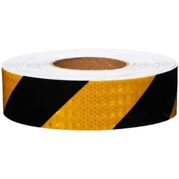 Отражающая лента Self -Adhesive Roller 5 метров наклонное 5 м х 5 см черное - желтый