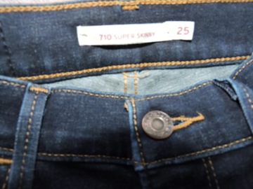 LEVIS 710 super skinny spodnie jeansowe rurki rozm 25/30