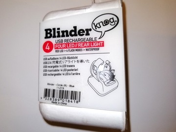 ЗАДНИЙ ФОНАРЬ KNOG BLINDER 4 LED USB КРУГ СИНИЙ -60%