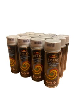 LAKIER 12 szt SPRAY FARBA EMALIA 400ml RAL 7035 SZARY