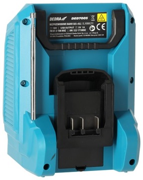 Строительный bluetooth-радиодинамик портативный беспроводной DEDRA SAS+ALL USB