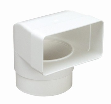 Kolano łączące kanał płaski 120x60mm z kanałem okrągłym fi100mm przedłużone