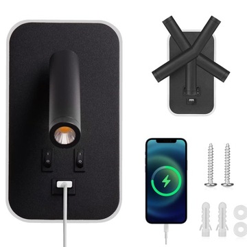 KINKIET ŚCIENNY LED BEZPRZEWODOWY MAGNETYCZNY REGULOWANY 360°