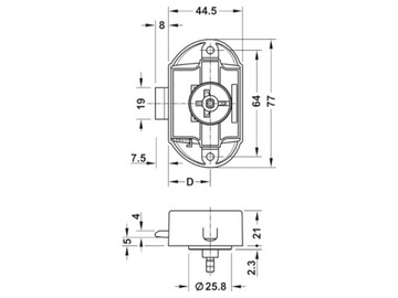 Односторонний мебельный замок для коричневых баров для шкафа для гардероба