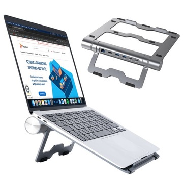 REAGLE PODSTAWKA POD LAPTOP REGULOWANA STOJAK MACBOOK HUB HDMI PD LAN USB-C