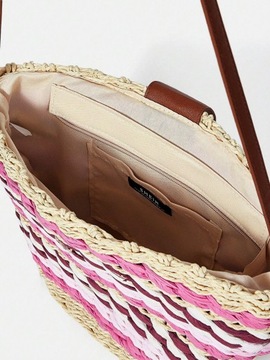 ЦВЕТНАЯ СУМКА НА ПЛЕЧЕ, СОЛОМНАЯ КОРЗИНА SHEIN